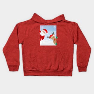 Curious Santa and Rudolf Kids Hoodie